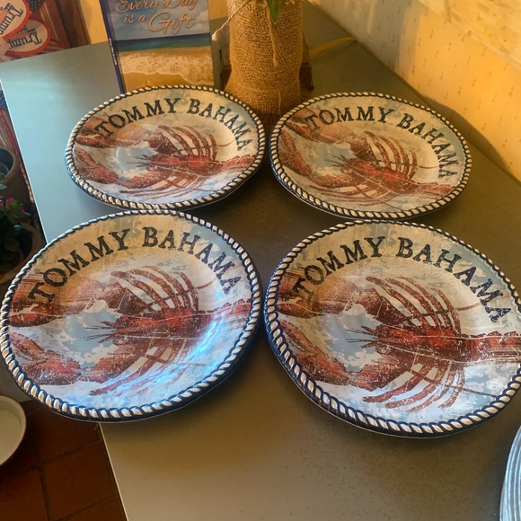Tommy Bahama Dining Tommy Bahama Set Of 4 Large Nautical Lobster Dinner Plates 11 Inches